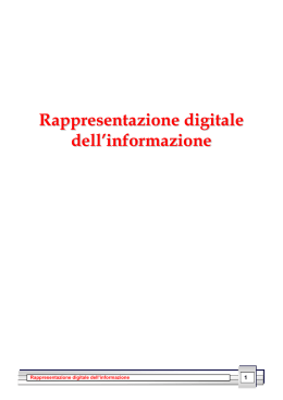 Rappresentazione digitale dell`informazione
