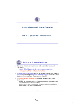 La gestione della memoria virtuale