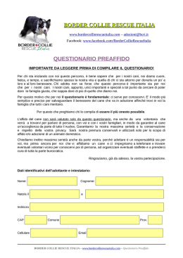 BORDER COLLIE RESCUE ITALIA QUESTIONARIO PREAFFIDO