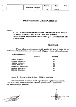 Deliberazione di Giunta Comunale