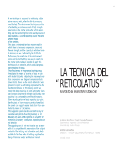 LA TECNICA DEL &ldquo;RETICOLATUS&rdquo;