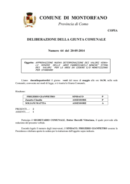 Delibera di G.C. n.64 del 20.05.2014 valore aree edificabili valida