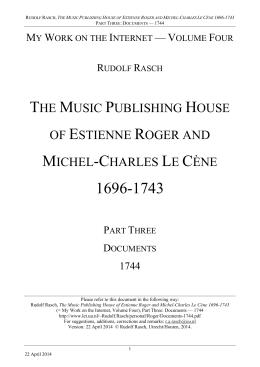 the music publishing house of estienne roger and michel