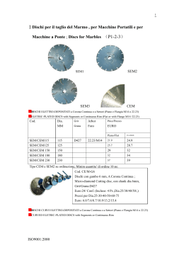 ⅠDischi per il taglio del Marmo , per Macchine Portatili e