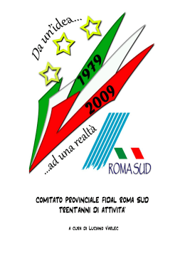 comitato provinciale fidal roma sud trent`anni di attivita`