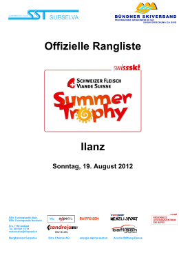 Offizielle Rangliste Ilanz - Swiss-Ski