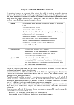 Recupero e trattamento delle batterie ricaricabili Il progetto di