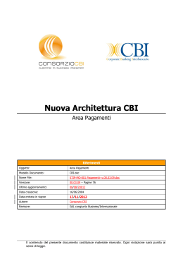 Nuova Architettura CBI - Area pagamenti