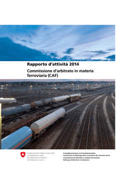 Rapporto d`attività 2014 - Schiedskommission im Eisenbahnverkehr