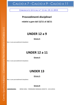 Provvedimenti disciplinari 19.11.2015