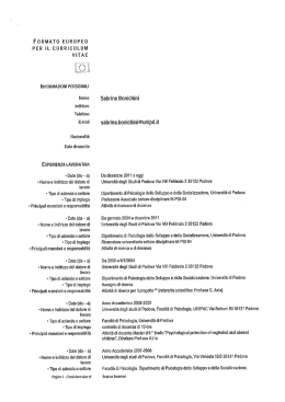CV BONICHINI - Istituto Zooprofilattico Sperimentale delle Venezie