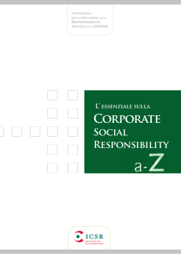 ssenza sulla Corporate Social Responsability a-Z