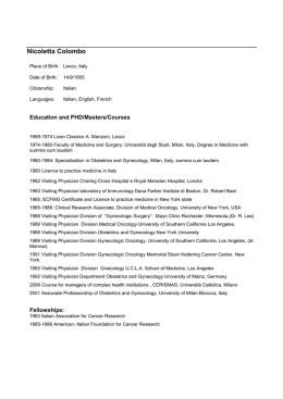 Curriculum - Medicina e Chirurgia