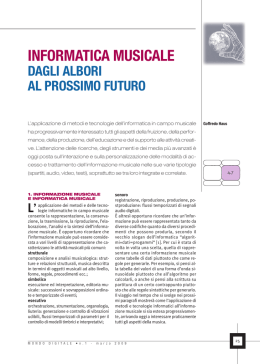 Informatica musicale dagli albori al prossimo futuro