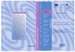 Manuale per il tutor dell`obbligo formativo