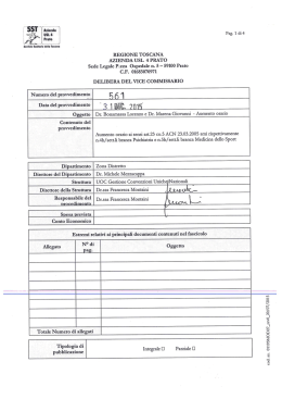 REGIONE TOSCANA AZIENDA USL 4 PRATO Sede Legale P.zza