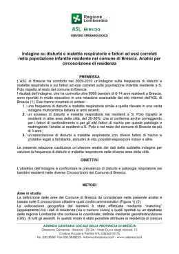 Indagine su disturbi e malattie respiratorie e fattori ad essi correlati