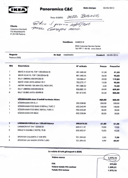 Elenco delle scaffalature e degli arredi acquistati