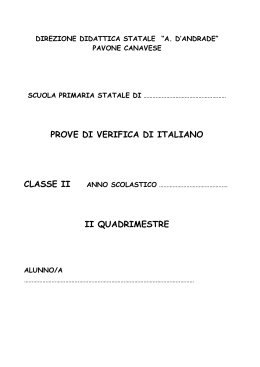 PROVE DI VERIFICA DI ITALIANO CLASSE II II QUADRIMESTRE