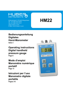 Mode d`emploi HM22 - Huber Instrumente