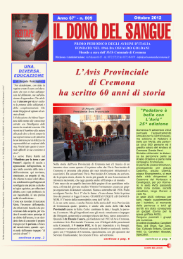 "Il Dono del Sangue" n° 809 - Ottobre 2012