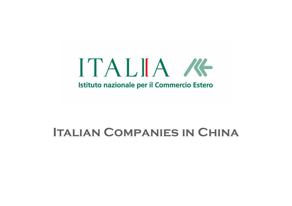 Italian Companies In China - 