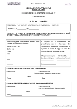 struttura proponente: dipartimento di emergenza