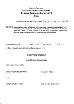 Approvazione graduatoria
