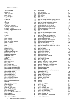 scarica l`indice analitico delle ricette