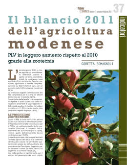 Il bilancio 2011 dell`agricoltura modenese