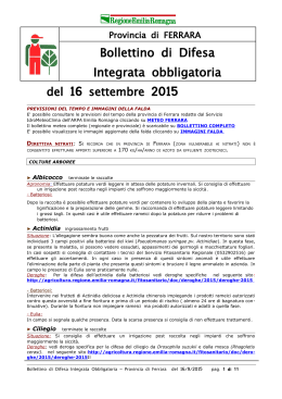 Bollettino difesa integrata obbligatoria provincia Ferrara 16set15