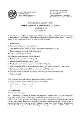 Verbale 100 del 03/06/2010 - Ingegneria per l`Ambiente ed il Territorio