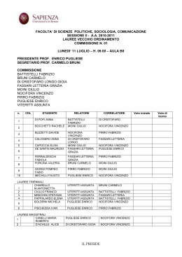 leggi - Università di Roma Sapienza: Facoltà di Sociologia