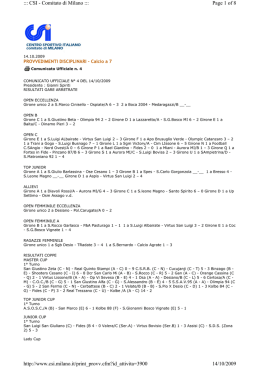 Page 1 of 8 ::: CSI - Comitato di Milano ::: 14/10/2009 http://www.csi