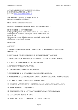 13 settembre 2014 - Accademia Fiorentina di Papirologia