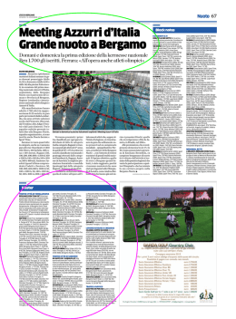 Meeting Azzurri d`Italia Grande nuoto a Bergamo