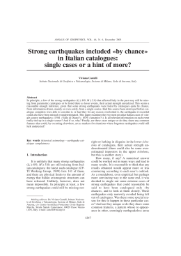 Strong earthquakes included «by chance