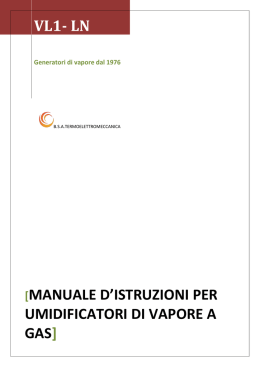 manuale d`istruzioni per umidificatori di vapore a gas