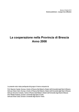 Rapporto sulla Cooperazione Bresciana 2008-2011