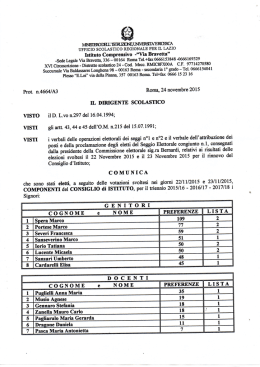 Elenco Eletti C.I. - istituto comprensivo "via bravetta"