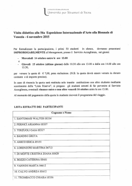 Universita per Stranieri di Siena Visita didattica alla 56a