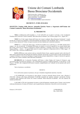 Decreto di nomina dott.ssa Antonella Patrizia Nostro
