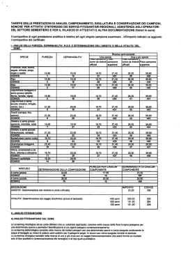 Tariffe in vigore dal: 1 gennaio 2015 - CRA-SCS