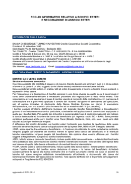 Bonifici esteri e negoziazione Assegni Esteri