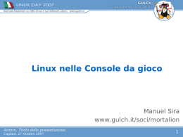 Linux nelle Console da gioco - Linux Day