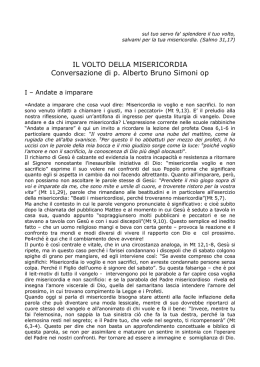 IL VOLTO DELLA MISERICORDIA Conversazione di p