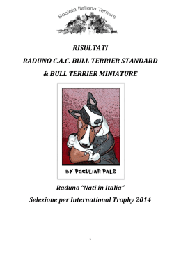 RISULTATI RADUNO C.A.C. BULL TERRIER STANDARD & BULL