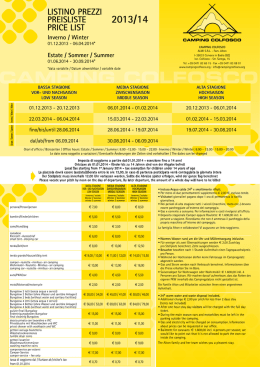 LISTINO PREZZI PREISLISTE PRICE LIST