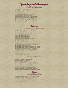 Wine List - Universal Orlando