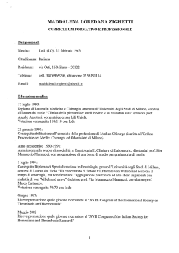 Curriculum Vitae - Azienda Ospedaliera San Paolo